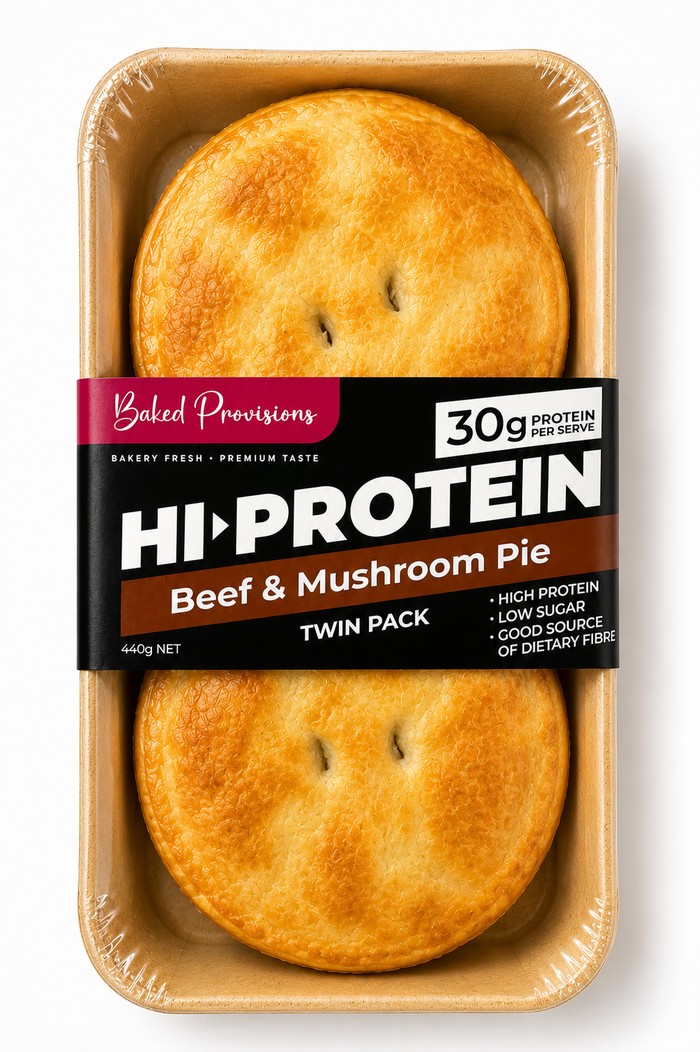 High Protein Beef & Mushroom Pie